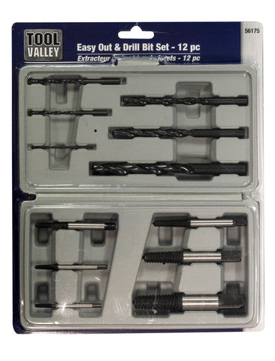 Tool Valley 56175 Easy Out & Drill Bit Set Tool Cache Blue Table