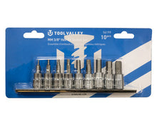 Load image into Gallery viewer, Tool Valley 56199 MM 3/8&quot; Hex Bit Socket Set 10Pc - Blue Table