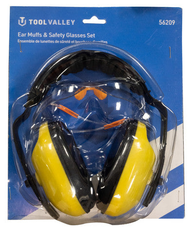 Tool Valley 56209 Ear Muffs & Safety Glasses Set - Blue Table