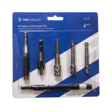 Tool Valley 56218 Bit Holder & Extension Set, 6 Pcs - Blue Table