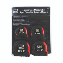 Load image into Gallery viewer, Tool Valley 77315 SAE Tape Measure Set - 4pc Pro Tool - Black Table