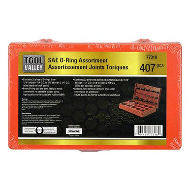 Tool Valley 77318 SAE O-Ring Assortment - 407pc Pro Tool - Black Table