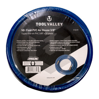 Tool Valley 77319 3/8" x 50' PVC Air Hose Pro Tool - Black Table