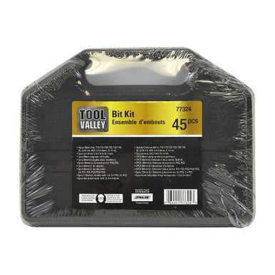 Tool Valley 77324 Multi-Use Power Bit Set - 45pc Pro Tool - Black Table