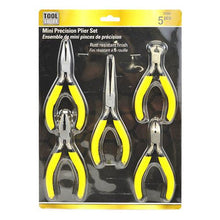 Load image into Gallery viewer, Tool Valley 77345 Mini Precision Plier Set - 5pc Pro Tool - Black Table