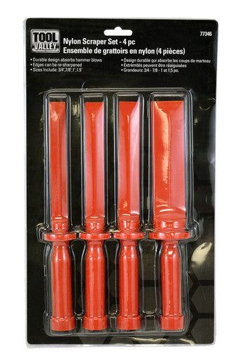 Tool Valley 77346 Nylon Scraper Set - 4 pc Pro Tool - Black Table