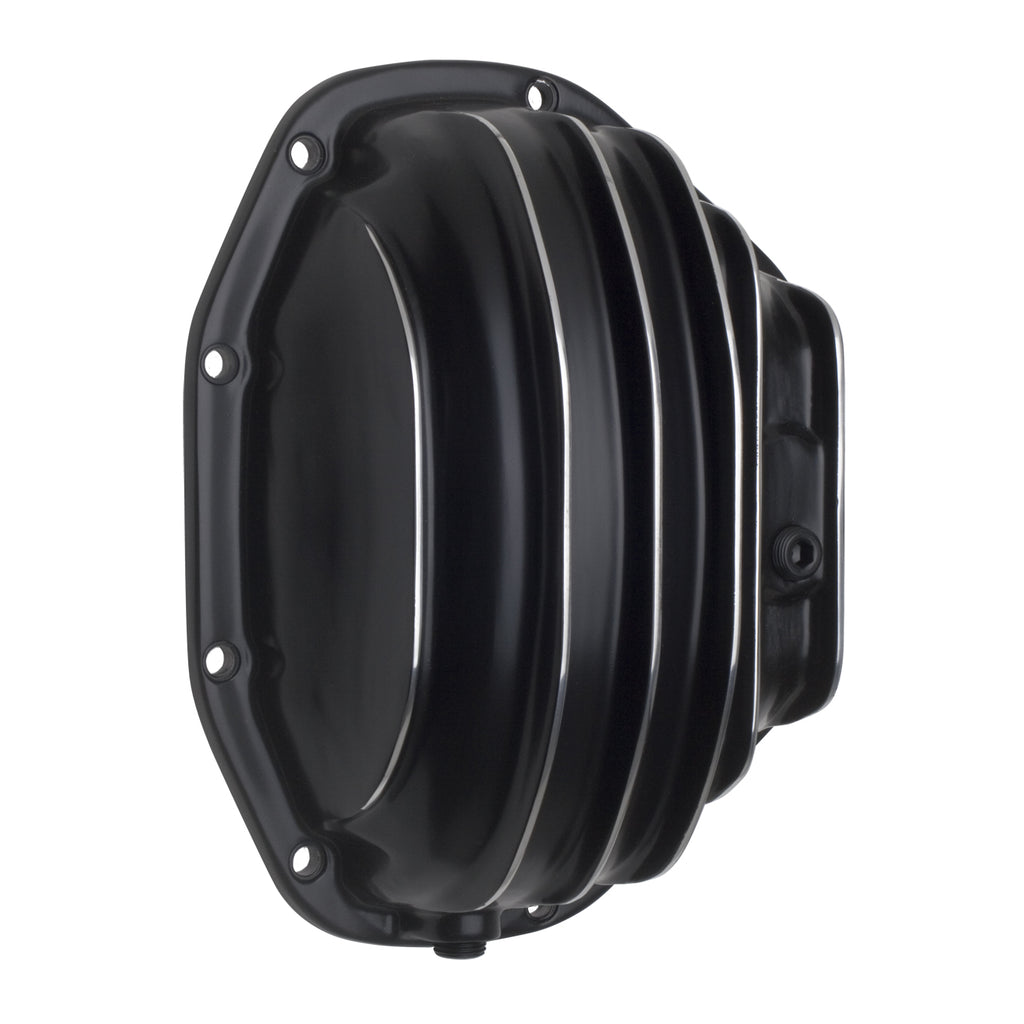 Dana-80-Style,-Black-Powder-Coated-Aluminum-Differential-Cover-W-Polished-Fins