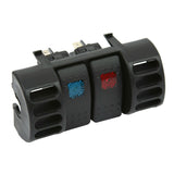 Daystar International KJ71036BK 87-96 Jeep TJ Upper Air Vent Switch Pod W/ 2 Rocker Switches Blue and Red Daystar