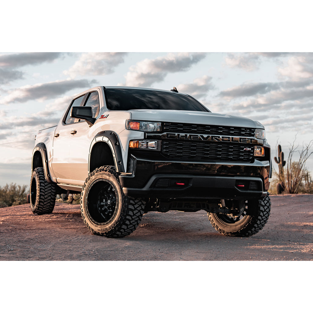 Defender-Pocket-Fender-Flares-Flat-Black-Chevy-Silverado-1500-2Wd4Wd-(19-23)-Rough-Country
