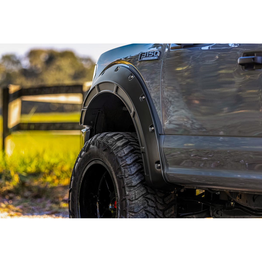Defender-Pocket-Fender-Flares-Flat-Black-Ford-F-150-2Wd4Wd-(15-20)-Rough-Country