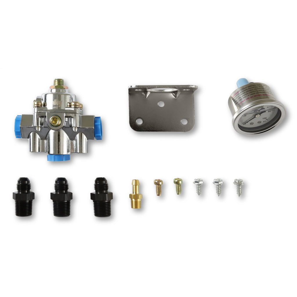 Die-Cast-Bypass-Fuel-Pressure-Regulator-Kit-4.59-Psi-Fittings--Guage-Included