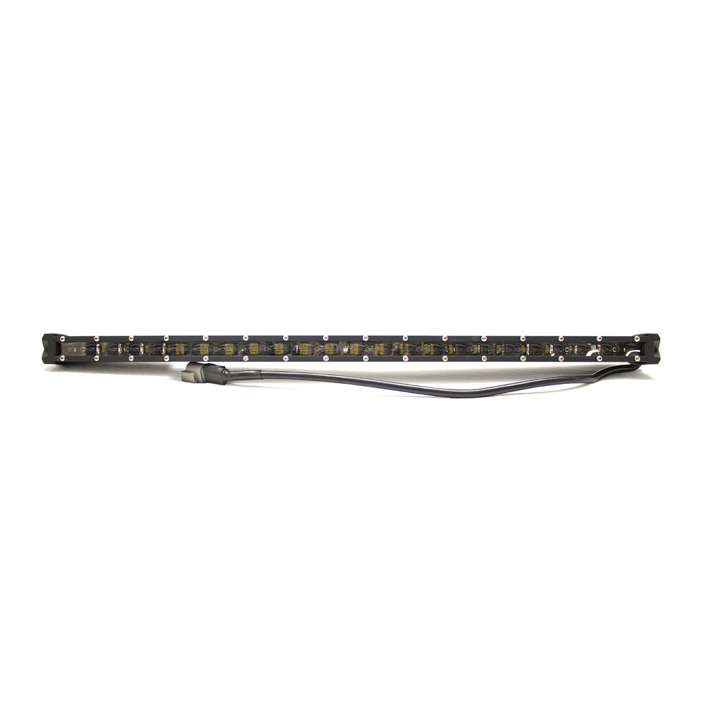 Discontinued~(4-Lbs.-27X5x4)~-26In-5W-Lopro-Ultra-Slim-Led-Light-Bar-With-Amber-Marker---Running-Light-Function-120W---Includes-Rocker-Switch-Harness