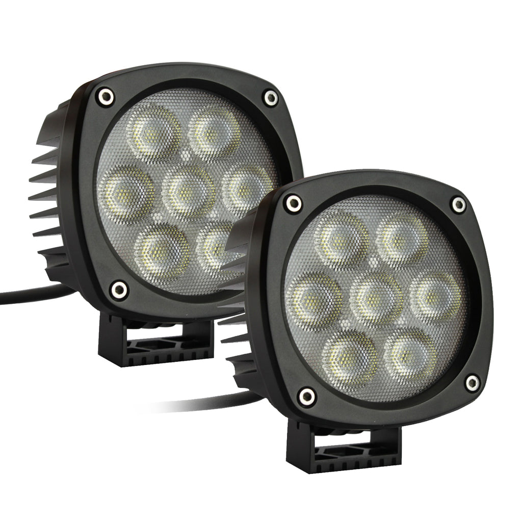 Discontinued~(4.7-Lbs.-10X8x8)~-Professional-Grade-Hd-Series-4.3In-Round-Cree-Led-Spot-Light-(Pair)---Lifetime-Warranty