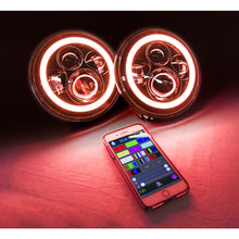 Load image into Gallery viewer, Discontinued~(6-Lbs.-16X10x5)~-(2)-7In-Led-Projector-Kit-4X10watt-W-Colorsmart-Rgb-Multi-Color-Halo-And-Plug--And-Play-H4-HL
