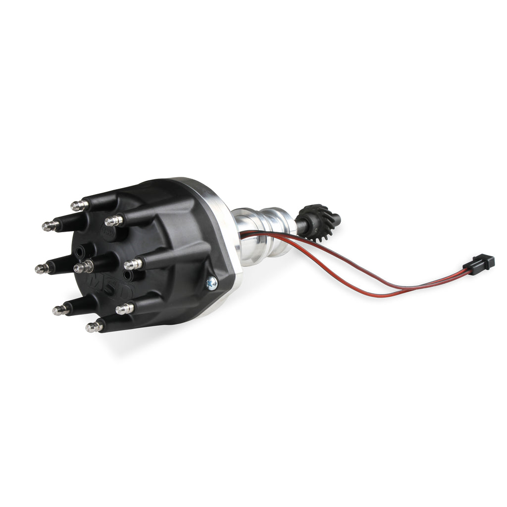 Distributor-Ford-289-302,-Pro-Billet,-Small-Black-Cap,-Steel-Gear