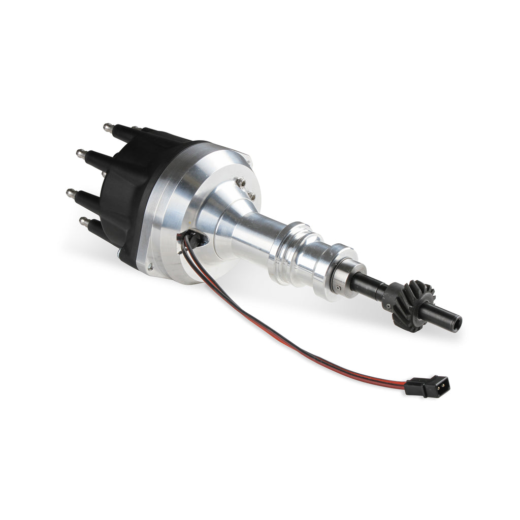 Distributor-Ford-289-302,-Pro-Billet,-Small-Black-Cap,-Steel-Gear