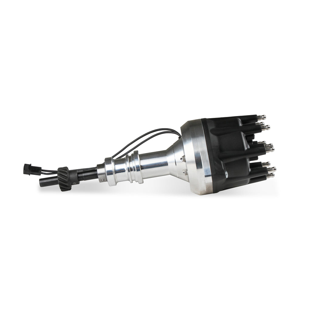 Distributor-Ford-289-302,-Pro-Billet,-Small-Black-Cap,-Steel-Gear
