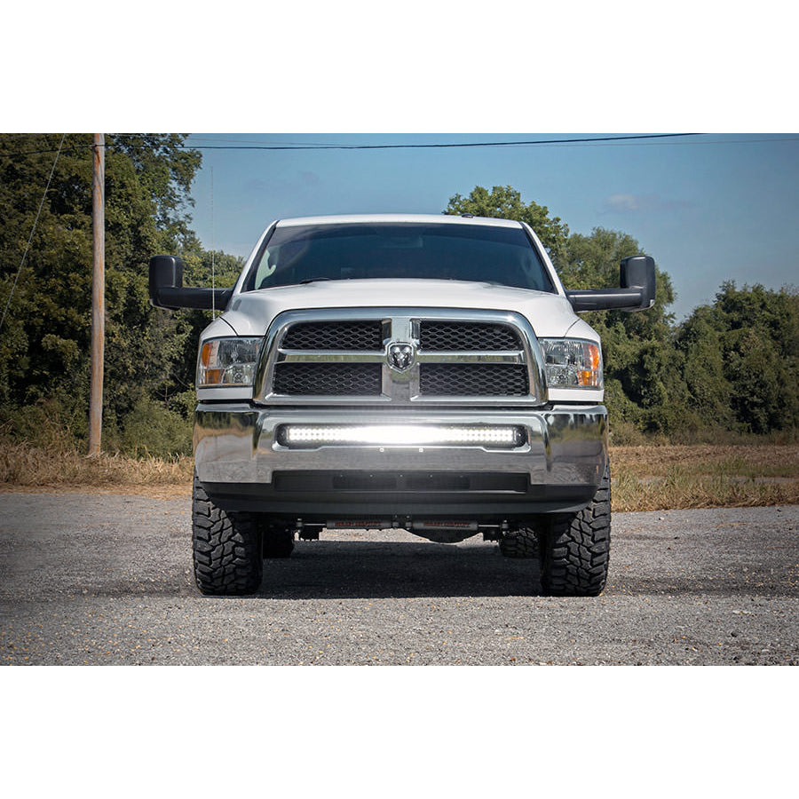 Dodge-40-Inch-Curved-Led-Light-Bar-Hidden-Bumper-Kit-WChrome-Series-Drl-Led-For-10-18-Ram-25003500-Rough-Country