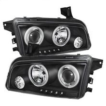 Load image into Gallery viewer, Dodge-Charger-06-10-Projector-Headlights-Halogen-Model-Ccfl-Halo-Led-Blk-Pro-Yd-Dch05-Ccfl-Bk