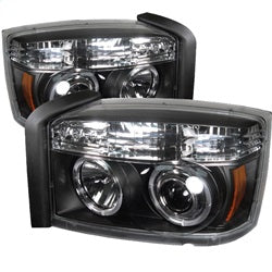 Dodge-Dakota-05-07-Projector-Headlights-Led-Halo-Black-High-H1-Low-H1-Pro-Yd-Ddak05-Bk