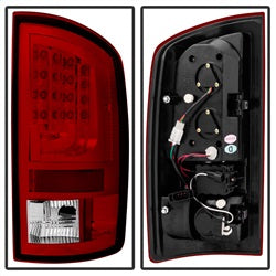 Dodge-Ram-07-08-1500-Version-2-Led-Tail-Lights---Red-Clear-Alt-Yd-Dram06v2-Led-Rc