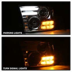 Dodge-Ram-09-12-Projector-Headlights-Light-Bar-Drl-Chrome-Pro-Yd-Dr09-Lbdrl-C