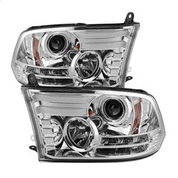 Dodge-Ram-13-15-Projector-Headlights-Light-Bar-Drl-Chrome-Pro-Yd-Dr13-Lbdrl-C