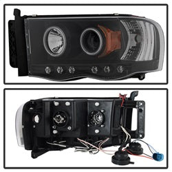 Dodge-Ram-1500-02-05-03-05-Projector-Headlights-Ccfl-Halo-Led-Blk-Pro-Yd-Dr02-Ccfl-Bk