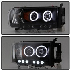 Dodge-Ram-1500-02-05-03-05-Projector-Headlights-Ccfl-Halo-Led-Blk-Pro-Yd-Dr02-Ccfl-Bk