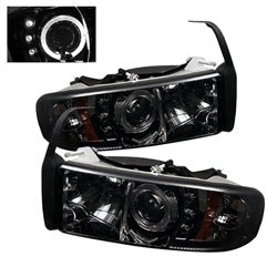 Dodge-Ram-1500-94-01-94-02-Projector-Headlights-Led-Halo-Led-Smke-Pro-Yd-Dr94-Hl-Am-Smc