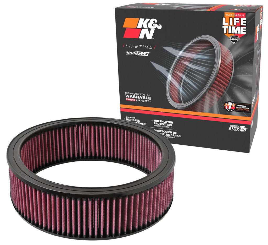 K&N E-1500 Replacement Air Filter for Select Buick Apollo, Buick Century, Buick Electra, Buick Estate Wagon, Buick LeSabre, Buick Regal, Buick Riviera, Buick Skylark, Cadillac Brougham, Cadillac DeVille, Cadillac Fleetwood, Checker Aerobus, Checker