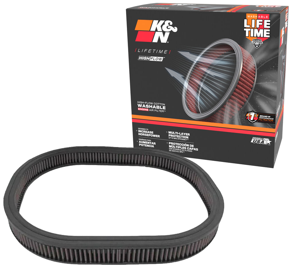 K&N E-1980 Replacement Air Filter for Select Dodge Challenger, Dodge Charger, Dodge Coronet, Plymouth Barracuda, Plymouth Belvedere, Plymouth Belvedere II, Plymouth Cuda, Plymouth Duster, Plymouth Fury, Plymouth Fury I, Plymouth Fury II, Plymouth Fury