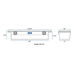 UWS EC10021 Dodge; Ford; Ram Truck Tool Box for Select Dodge Ram 1500, Dodge Ram 2500, Dodge Ram 3500, Ford F-250, Ford F-250 Super Duty, Ford F-350 Super Duty, Ford F-450 Super Duty, Ram 1500, Ram Classic, Ram 2500, Ram