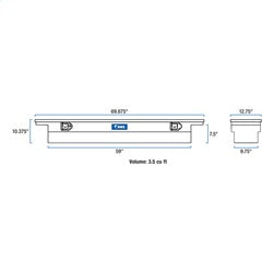 UWS EC10552 Chevrolet; Dodge; Ford; GMC... Truck Tool Box for Select Chevrolet Silverado 1500, Chevrolet Silverado Classic, Chevrolet Silverado HD, Chevrolet Silverado HD Classic, Chevrolet Silverado LD, Chevrolet Silverado 2500, Chevrolet Silverado HD,
