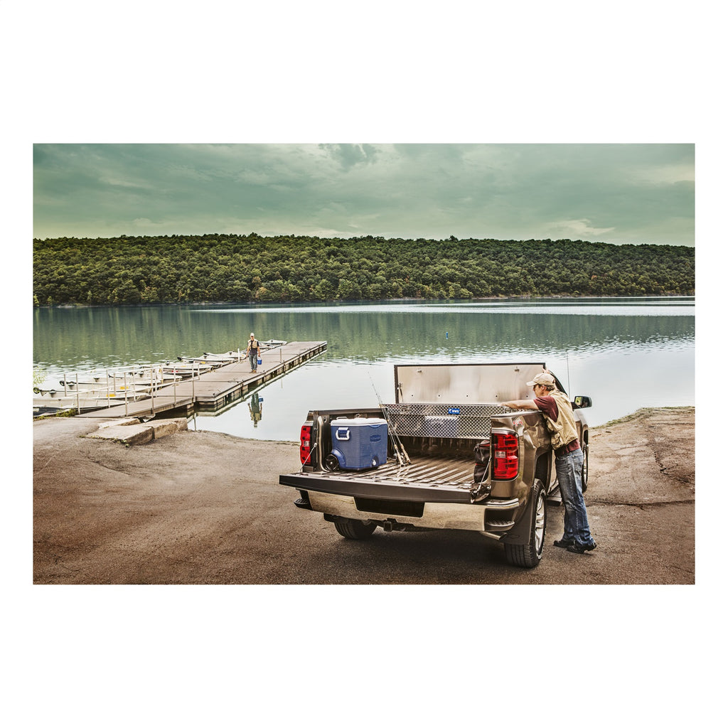 UWS EC10581 Dodge; Ford; Ram Truck Tool Box for Select Dodge Ram 1500, Dodge Ram 2500, Dodge Ram 3500, Ford F-250, Ford F-250 Super Duty, Ford F-350 Super Duty, Ford F-450 Super Duty, Ram 1500, Ram Classic, Ram 2500, Ram