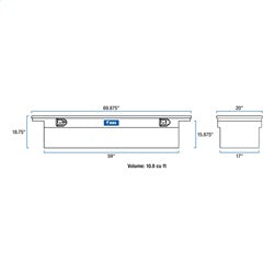UWS EC10802 Chevrolet; Dodge; Ford; GMC... Truck Tool Box for Select Chevrolet Silverado 1500, Chevrolet Silverado Classic, Chevrolet Silverado 2500, Chevrolet Silverado HD, Chevrolet Silverado HD Classic, Chevrolet Silverado 3500, Chevrolet Silverado