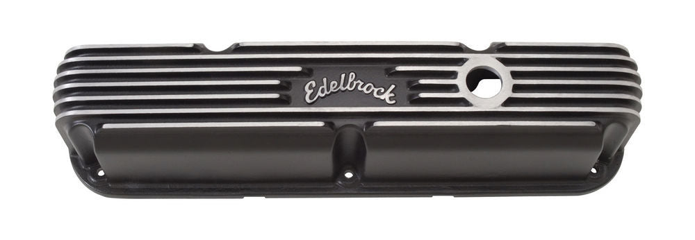 EDELBROCK 41763 SBM Classic Finned V/C's - Black