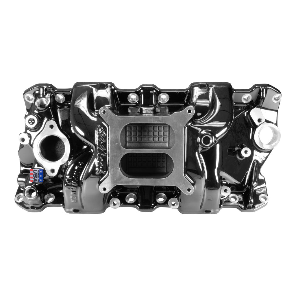 Edelbrock 7101-bp Performer RPM SBC Intake Manifold, Black Plasma for Select Avanti II, Checker Aerobus, Checker Deluxe, Checker Marathon, Checker Taxicab, Chevrolet 3B, Chevrolet 3C, Chevrolet 3D, Chevrolet 3E, Chevrolet 3F, Chevrolet 3G, Chevrolet Bel
