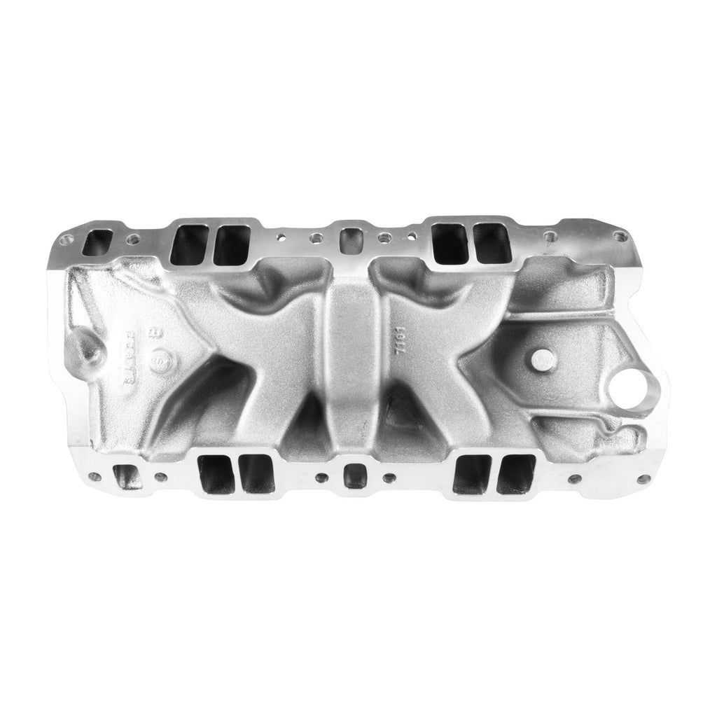 Edelbrock 7101-CP Performer RPM SBC Intake Manifold, Chrome Plasma for Select Avanti II, Checker Aerobus, Checker Deluxe, Checker Marathon, Checker Taxicab, Chevrolet 3B, Chevrolet 3C, Chevrolet 3D, Chevrolet 3E, Chevrolet 3F, Chevrolet 3G, Chevrolet Bel