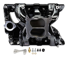 Load image into Gallery viewer, Edelbrock 7156-BP Performer RPM Pontiac 326-455 Intake Manifold, Black Plasma Finish