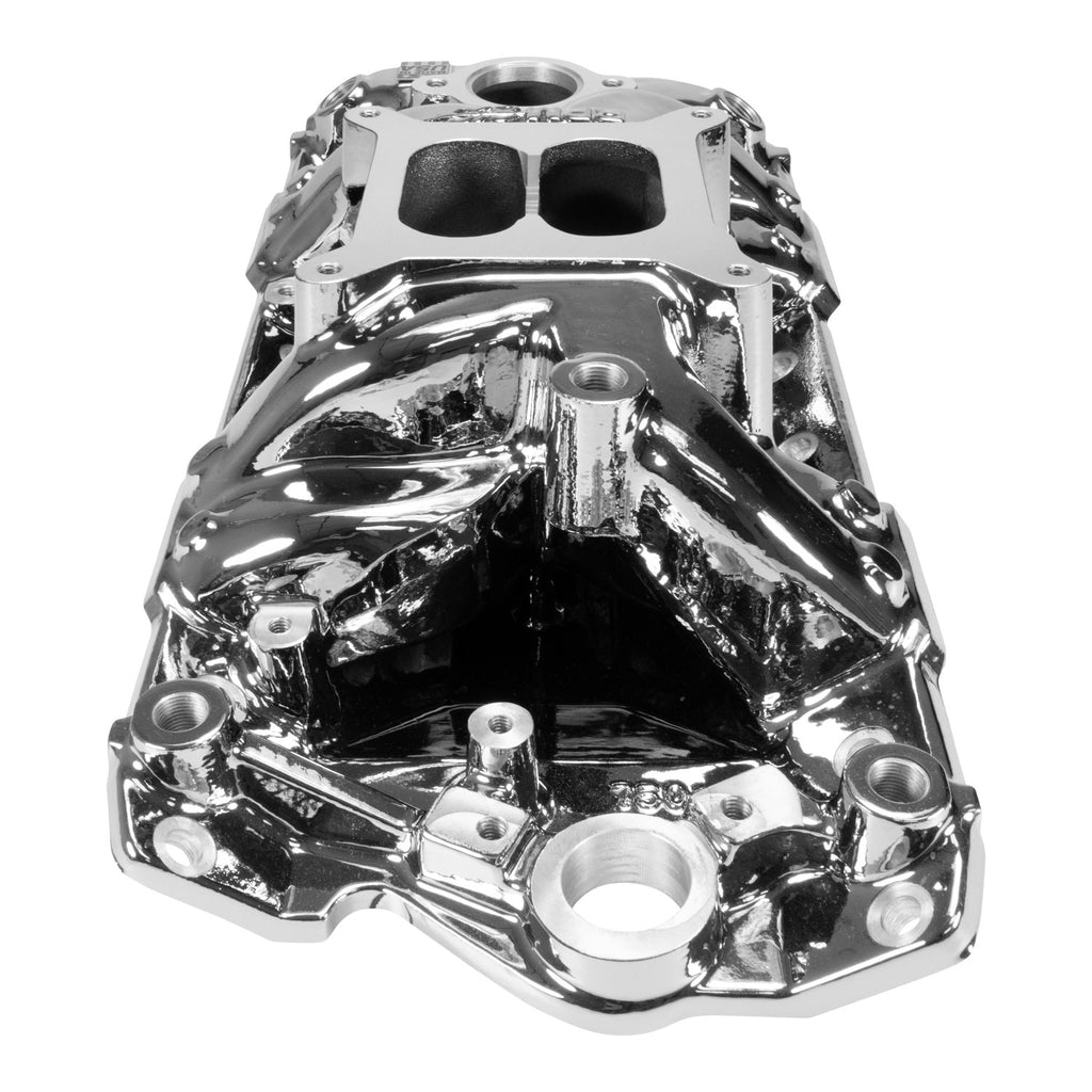 Edelbrock 7501-CP Performer RPM Small Block Chevy AIR-Gap Intake Manifold, Chrome Plasma finish