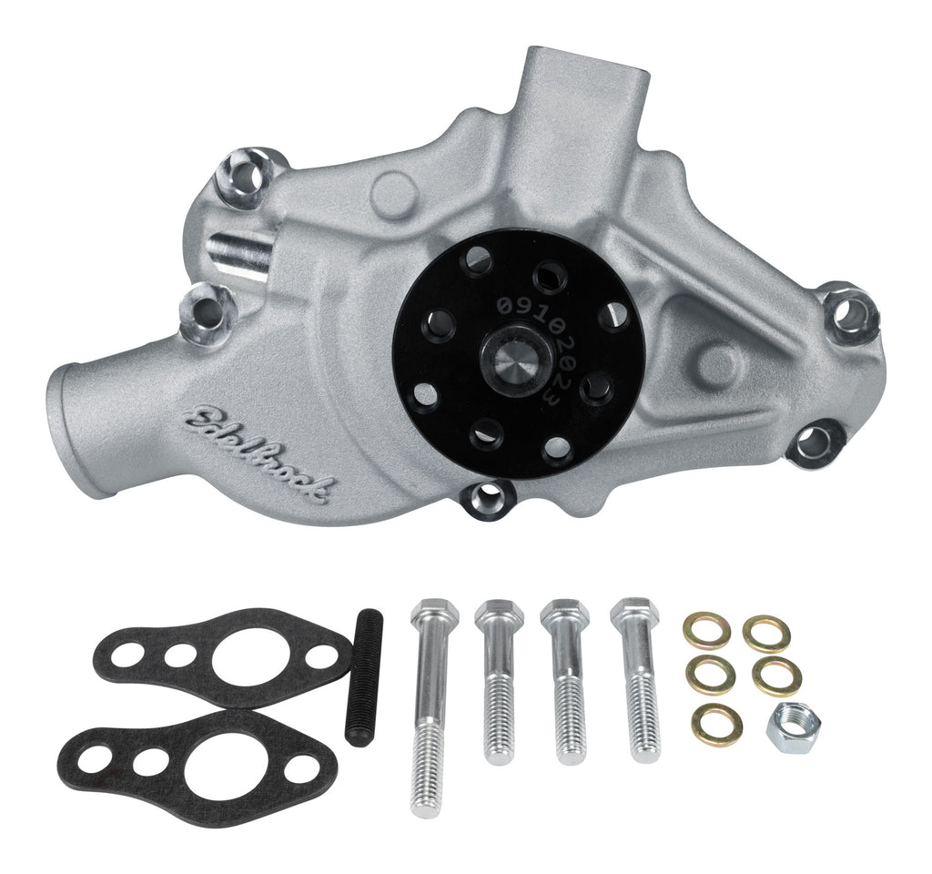 Edelbrock 88120 Water Pump for Small-Block 1971-82 Corvettes in Satin Finish (Short) for Select Chevrolet Corvette