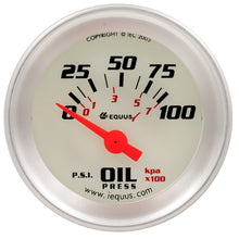 Load image into Gallery viewer, EQUUS E8164 1-1/2 Dia Oil Pressure Gauge Silver  0-100psi