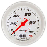 EQUUS E8444 2-5/8 Dia Oil Pressure Gauge Silver  0-100psi
