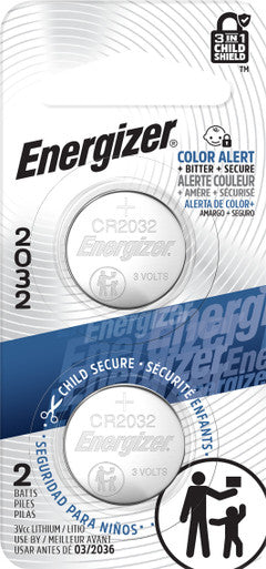 Energizer 2032BP-2N 2032 Batteries (2 Pack), 3V Lithium Coin Batteries