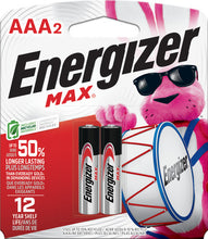 Load image into Gallery viewer, Energizer E92BP-2 MAX AAA Batteries (2 Pack), Triple A Alkaline Batteries