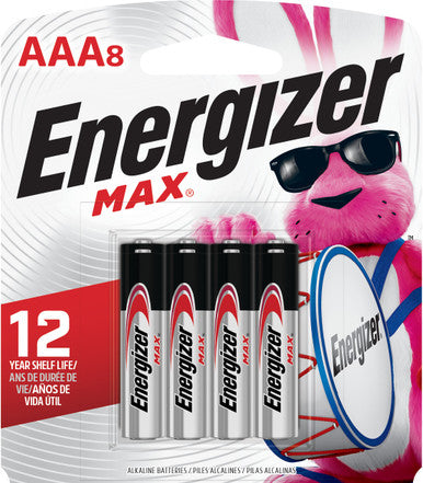 Energizer E92MP-8 MAX AAA Batteries (8 Pack), Triple A Alkaline Batteries