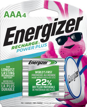 Load image into Gallery viewer, Energizer NH12BP-4 Power Plus Rechargeable AAA Batteries (4 Pack), Triple A Batteries