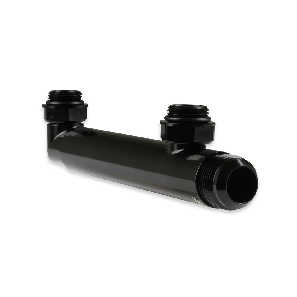 Earls-Adjustable-Coolant-Cross-Over-Tube--16-An-X-(2)--12-An-O-Ring-Port-Swivels