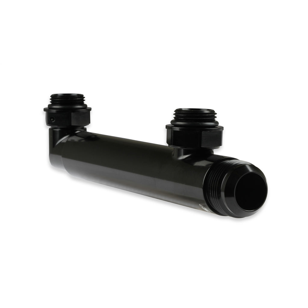 Earls-Adjustable-Coolant-Cross-Over-Tube--16-An-X-(2)--12-An-O-Ring-Port-Swivels